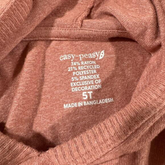 Easy Peasy Mauve Toddler Girl 5T Pullover with Hood - Picture 3 of 4